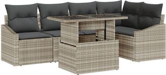 vidaXL Vidaxl - Garden Sofa Set 6 pcs Light Grey, Dark Grey 100 x 55 x 73 cm