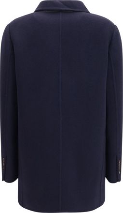 Brunello Cucinelli Womens Jacket Single-Breasted Wool And Cashmere Blue Merino