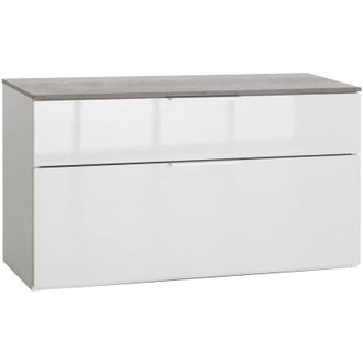 Composad Composad - Panca doppio cassetto linea galaverna cm. 35 x 90 x h.50 - cemento/bianco
