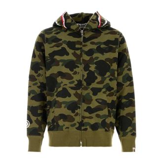 A Bathing Ape Zip-throughs, male, Green, Size: 2XL 1st Camo Shark Sweatshirt