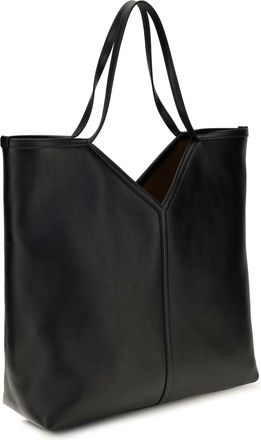 Saint Laurent Mens Large Y Leather Tote Bag Nero-Rustic Camel Calf Bos Taurus Shoulder Nero/rustic