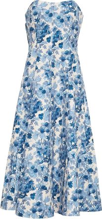 Cara Cara Strapless jurk met bloemenprint - Blauw