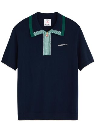 Tシャツ・カットソー CASABLANCA WOMEN Mini Cable Polo Shirt Brown CASABLANCA WOMEN Mini Cable Polo Shirt Brown