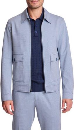 Paisley & Gray Milo Slim Fit Zip Jacket in Navy Knit Houndstooth at Nordstrom Rack, Size Xxx-Large