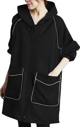 Generic Rain Coats for Women, Lightweight Longline Rain Coat with Hood | Ladies Outdoor Walking Jacket with Reflective Strips, Lightweight Waterproof Jacket