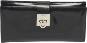 Ferragamo Pre-owned Wallets, female, Black, Size: ONE SIZE Pre-owned Leather Wallet