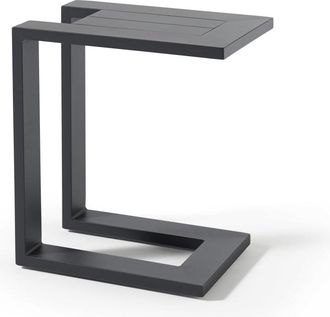 Oviala Estante para tumbona de aluminio gris