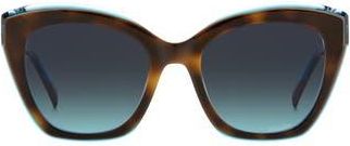 Missoni 54mm Cat Eye Sunglasses in Havana Teal/Grey Shaded Blue at Nordstrom Rack