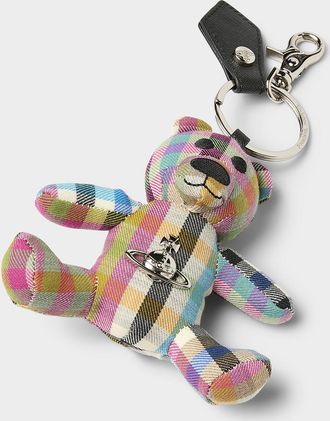 Vivienne Westwood Womens Pure wool tartan bear key chain