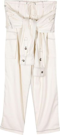 ACT Nº1 tied-waist cargo trousers - women - Cotton - M - White