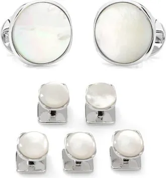 Cufflinks Inc. Classic Formal Mother-of-Pearl Shirt Studs & Cuff Links Set in White at Nordstrom