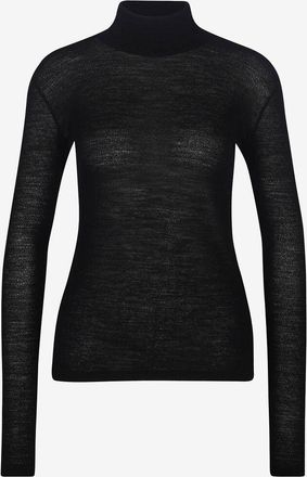Saint Laurent Feiner Schlauchpullover mit Rollkragen und Monogramm