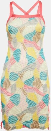 Missoni Pink Patterned Knit Lace-Up Mini Dress