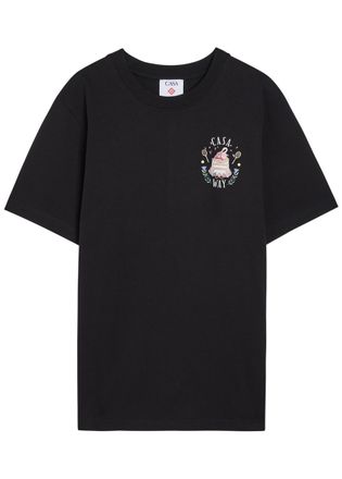 Casablanca Casablanca Casaway Printed Cotton T-shirt - Black - M