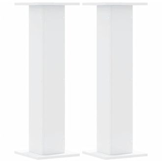 vidaXL Vidaxl - Soportes De Plantas 2 Uds Madera Ingenier&iacute;a Blanco 30x30x95 Cm