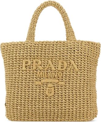 Prada Tan Logo Small Tote