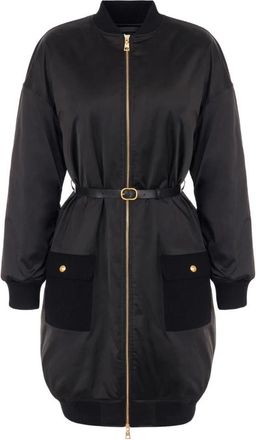 Elisabetta Franchi Donsjas van voile stof - Dames - Parka Jassen - Zwart - S - Jassen