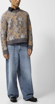 Won Hundred Mens Lyon extra-wide-leg faded jean Unisex