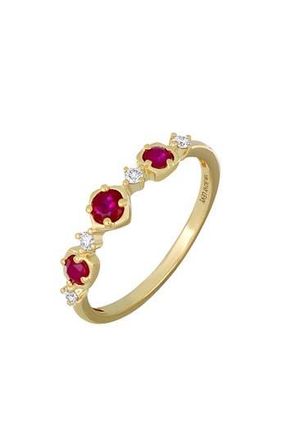 Bony Levy El Mar 18K Yellow Gold Ruby & Diamond Stackable Ring at Nordstrom Rack, Size 6.5