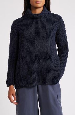 Eileen Fisher Organic Cotton Turtleneck Sweater in Noctn at Nordstrom Rack, Size Xx-Small
