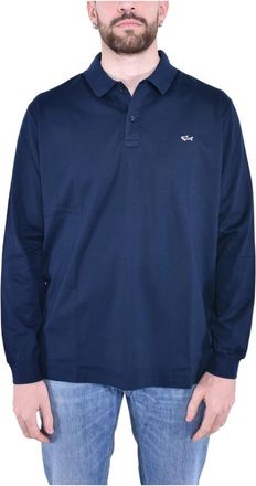 Paul & Shark Lange mouw katoenen poloshirt - Heren - Polos - Blauw - 2XL - Katoen - Tops