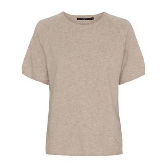 BTF-CPH Btfcph - Cashmere & Merino T-shirt - Dames - Truien - Beige - Maat: XL Kasjmier