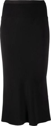 Rick Owens Halflange Gebreide Hoge Taille Rok - Dames - Midirokken - Zwart - XS - Rokken