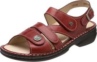 Finn Comfort Gomera Sandals Womens Red Leather Open Toe Strappy VER1603
