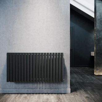 Sonni Radiador De Vertical Ovalado Antracita Radiador Centro Conexi&oacute;n Doble Capa 600x1183mm - Sonni