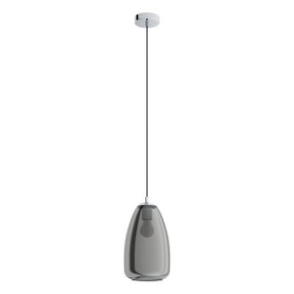 Loops Pendant Light Colour Chrome Shade Black Transparent Glass Vaporized E27 1x40W