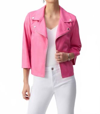 Joseph Ribkoff Foiled Jacket In Bubble Gum
