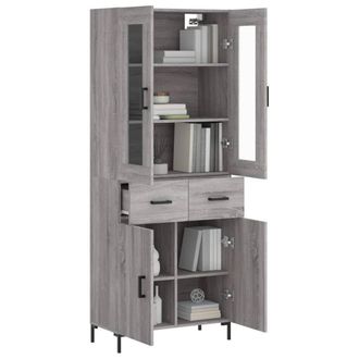 Berkfield Home Highboard Grey Sonoma 69.5x34x180 cm Engineered Wood