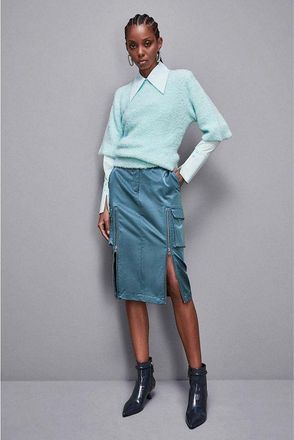 Patrizia Pepe Green Polyester Long Womens Skirt