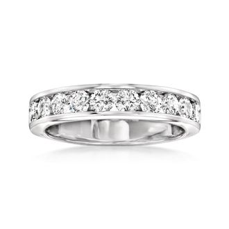 Ross-Simons Channel-Set Diamond Wedding Band in 14kt White Gold