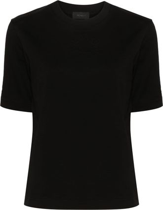 Moncler embossed-logo cotton T-shirt - women - Cotton - S - Brown