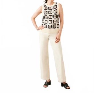 Karen Kane Pax Patchwork Crochet Sweater Tank In Black