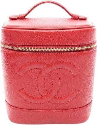 Chanel Pre-owned Coco Mark Grained Calf Handbag - Dames - Vintage Handtas - Rood - ONE Size - Leer - Vintage