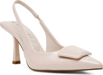 Anne Klein Ilani Slingback Pump in Buff Patent Pu at Nordstrom Rack, Size 5.5