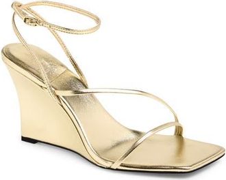 Jeffrey Campbell Highlight Ankle Strap Wedge Sandal in Light Gold at Nordstrom, Size 7.5