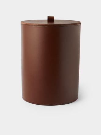 Rabitti 1969 Orvieto Leather Wastepaper Bin
