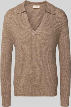 Freequent Strickpullover mit gerippten Abschlüssen Modell Hil in Taupe, Größe XXL
