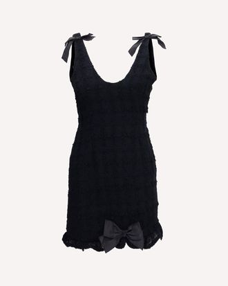 Alessandra Rich Checked boucl&eacute; tweed mni Dress with bows Female 40