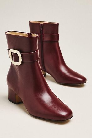 Maeve Buckle Block-Heel Boots