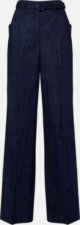Gabriela Hearst Norman belted denim wide-leg pants