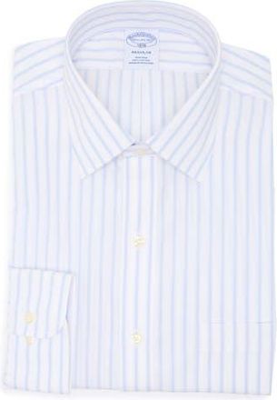 Brooks Brothers Regular Fit Stripe Non-Iron Cotton Button-Down Shirt in Blue Coral Stripe at Nordstrom Rack, Size 16.5 - 34/35