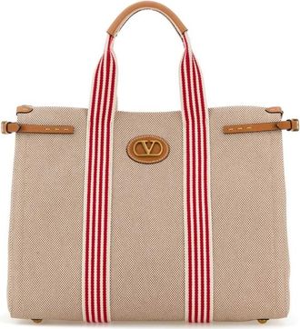 Valentino Garavani Two-Tone Canvas Antibes Shopping Bag