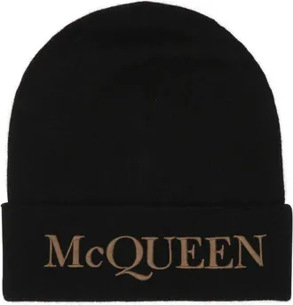 Alexander McQueen Kasjmier Zwarte Beanie Hoed - Heren - Hoeden - Zwart - L - Kasjmier - Accessoires