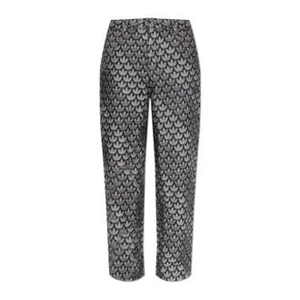 adidas Originals Adidas Originals, Straight Jeans, male, Gray, Size: W34 Denim Loose Monogram Pants