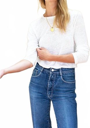 Emerson Fry Linen Crew Neck Tee In White