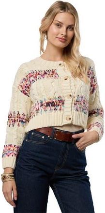 Saachi Striped Jacquard Cardigan in Ivory at Nordstrom Rack